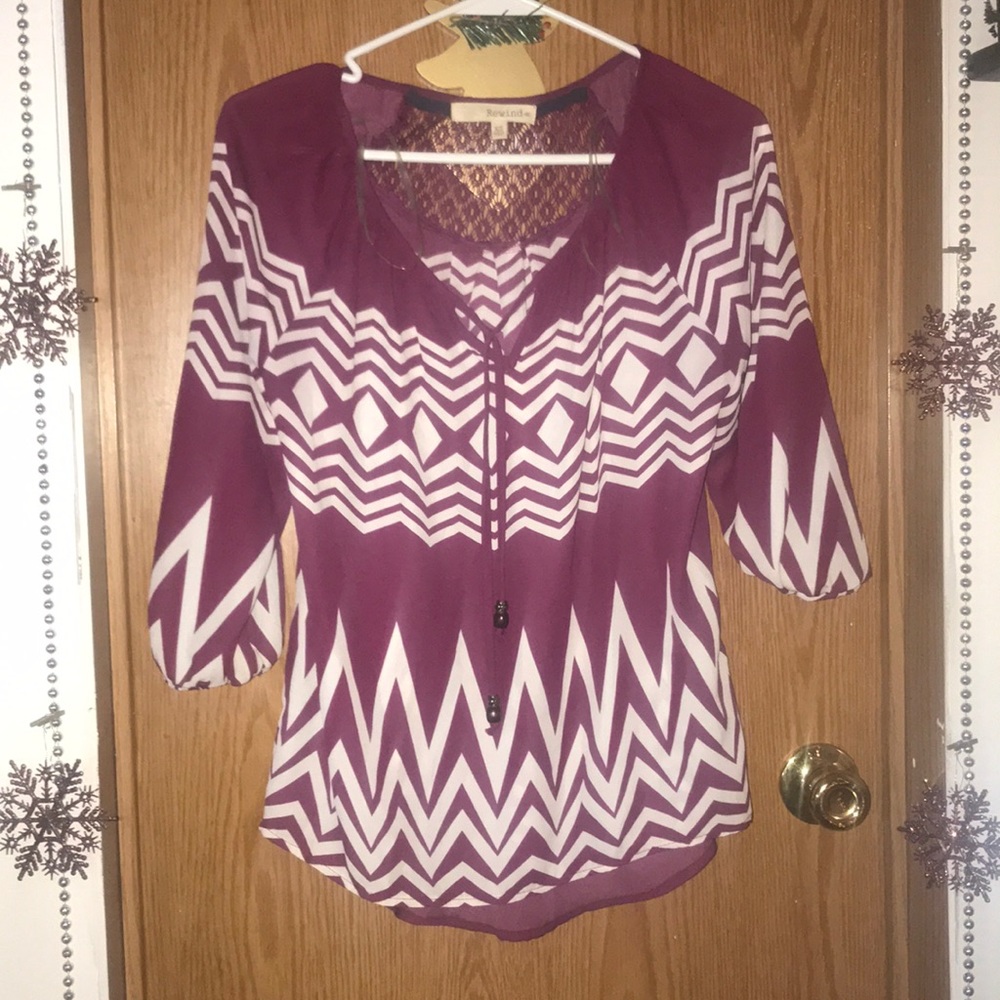 burgundy shirt